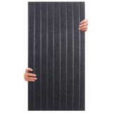 Tink Kendinden Yapışkanlı Akustik Panel, Duvar Ses Yalıtım Paneli, Ses Emici Lambiri Desenli Dekoratif Keçe Panel 45x90 Cm / 2 Adet / 0,81 M² Antrasit