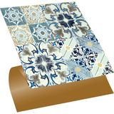 Tink Kendinden Yapışkanlı Banyo Mutfak Kaplama Fas4 Retro Desenli Pvc Karo 30X30 cm (56 Adet) 5m2