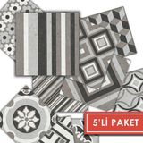 Tink Kendinden Yapışkanlı Fas 3 Desenli Pvc Karo 10X10 cm 5’li Paket
