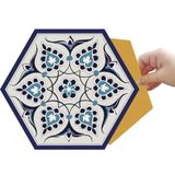 Tink Kendinden Yapışkanlı Fayans Çıkarması, Zemin Duvar Kaplama, Yapışkanlı Fayans Kaplama, Altıgen PVC Karo Çini Desenli 27x31 cm