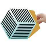 Tink Kendinden Yapışkanlı Fayans Çıkarması, Zemin Duvar Kaplama, Yapışkanlı Fayans Kaplama, Altıgen PVC Karo Renkli Geometrik Desenli 27x31 cm
