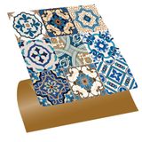 Tink Kendinden Yapışkanlı Fayans Çıkartması, Zemin Duvar Kaplama, Yapışkanlı Fayans Kaplama PVC Etnik Karo Desenli 30x30 cm (11 Adet / 1 m²)