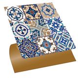Tink Kendinden Yapışkanlı Fayans Çıkartması, Zemin Duvar Kaplama, Yapışkanlı Fayans Kaplama PVC Etnik Karo Desenli 30x30 cm (56 Adet / 5 m²)