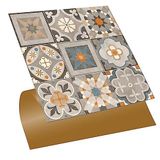 Tink Kendinden Yapışkanlı Fayans Çıkartması, Zemin Duvar Kaplama, Yapışkanlı Fayans Kaplama PVC Karo Apricot Desenli 30x30 cm (11 Adet / 1 m²)