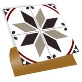 Tink Kendinden Yapışkanlı Fayans Çıkartması, Zemin Duvar Kaplama, Yapışkanlı Fayans Kaplama PVC Karo Çarkıfelek Desenli 30x30 cm (4 ADET) 0,36m²