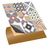Tink Kendinden Yapışkanlı Fayans Çıkartması, Zemin Duvar Kaplama, Yapışkanlı Fayans Kaplama PVC Karo Geometrik Karma Pop Art Desenli 30x30 cm (4 Adet / 0,36 m²)