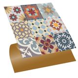 Tink Kendinden Yapışkanlı Fayans Çıkartması, Zemin Duvar Kaplama, Yapışkanlı Fayans Kaplama PVC Karo Karma Agora Desenli 30x30 cm (56 Adet / 5 m²)