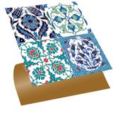 Tink Kendinden Yapışkanlı Fayans Çıkartması, Zemin Duvar Kaplama, Yapışkanlı Fayans Kaplama PVC Karo Karma Çini 010 Desenli 30x30 cm (4 Adet / 0,36 m²)