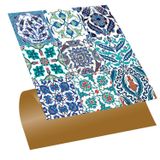 Tink Kendinden Yapışkanlı Fayans Çıkartması, Zemin Duvar Kaplama, Yapışkanlı Fayans Kaplama PVC Karo Karma Çini 019 Desenli 30x30 cm (11 Adet / 1 m²)