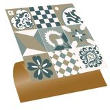 Tink Kendinden Yapışkanlı Fayans Çıkartması, Zemin Duvar Kaplama, Yapışkanlı Fayans Kaplama PVC Karo Karma Kahve Desenli 30x30 cm (11 Adet / 1 m²)
