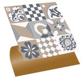Tink Kendinden Yapışkanlı Fayans Çıkartması, Zemin Duvar Kaplama, Yapışkanlı Fayans Kaplama PVC Karo Karma Kahve Desenli 30x30 cm (56 Adet / 5 m²)