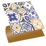 Tink Kendinden Yapışkanlı Fayans Çıkartması, Zemin Duvar Kaplama, Yapışkanlı Fayans Kaplama PVC Karo Karma Mavi Çini Desenli 30x30 cm (11 Adet / 1 m²)
