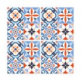 Tink Kendinden Yapışkanlı Fayans Çıkartması, Zemin Duvar Kaplama, Yapışkanlı Fayans Kaplama PVC Karo Karma Meksika 010 Desenli 30x30 cm (4 Adet / 0,36 m²)