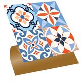 Tink Kendinden Yapışkanlı Fayans Çıkartması, Zemin Duvar Kaplama, Yapışkanlı Fayans Kaplama PVC Karo Karma Meksika 010 Desenli 30x30 cm (56 Adet / 5 m²)