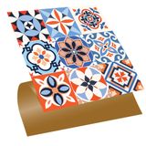 Tink Kendinden Yapışkanlı Fayans Çıkartması, Zemin Duvar Kaplama, Yapışkanlı Fayans Kaplama PVC Karo Karma Meksika 019 Desenli 30x30 cm (11 Adet / 1 m²)