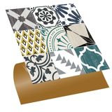 Tink Kendinden Yapışkanlı Fayans Çıkartması, Zemin Duvar Kaplama, Yapışkanlı Fayans Kaplama PVC Karo Karma Retro Gri Desenli 30x30 cm (11 Adet / 1 m²)