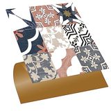 Tink Kendinden Yapışkanlı Fayans Çıkartması, Zemin Duvar Kaplama, Yapışkanlı Fayans Kaplama PVC Karo Küba Desenli 30x30 cm (11 Adet / 1 m²)