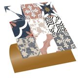 Tink Kendinden Yapışkanlı Fayans Çıkartması, Zemin Duvar Kaplama, Yapışkanlı Fayans Kaplama PVC Karo Küba Desenli 30x30 cm (56 Adet / 5 m²)