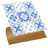 Tink Kendinden Yapışkanlı Fayans Çıkartması, Zemin Duvar Kaplama, Yapışkanlı Fayans Kaplama PVC Karo Mavi Çiçek Desenli 30x30 cm (56 Adet / 5 m²)