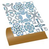 Tink Kendinden Yapışkanlı Fayans Çıkartması, Zemin Duvar Kaplama, Yapışkanlı Fayans Kaplama PVC Karo Mavi Kabuki Desenli 30x30 cm (11 Adet / 1 m²)