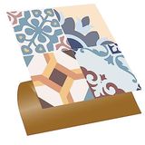 Tink Kendinden Yapışkanlı Fayans Çıkartması, Zemin Duvar Kaplama, Yapışkanlı Fayans Kaplama PVC Karo Modern 4'lü Desenli 30x30 cm (56 Adet / 5 m²)