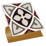Tink Kendinden Yapışkanlı Fayans Çıkartması, Zemin Duvar Kaplama, Yapışkanlı Fayans Kaplama PVC Karo Modern Rumi Desenli 30x30 cm (33 ADET) 3 m²