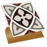 Tink Kendinden Yapışkanlı Fayans Çıkartması, Zemin Duvar Kaplama, Yapışkanlı Fayans Kaplama PVC Karo Modern Rumi Desenli 30x30 cm (56 ADET) 5 m²