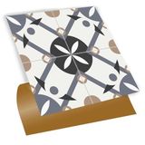 Tink Kendinden Yapışkanlı Fayans Çıkartması, Zemin Duvar Kaplama, Yapışkanlı Fayans Kaplama PVC Karo Palmet Desenli 30x30 cm (33 ADET) 3 m²