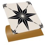 Tink Kendinden Yapışkanlı Fayans Çıkartması, Zemin Duvar Kaplama, Yapışkanlı Fayans Kaplama PVC Karo Siyah Yıldız Desenli 30x30 cm (11 Adet / 1 m²)