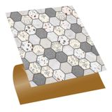 Tink Kendinden Yapışkanlı Fayans Çıkartması, Zemin Duvar Kaplama, Yapışkanlı Fayans Kaplama PVC Karo Terrazzo Petek Desenli 30x30 cm (33 ADET) 3 m²
