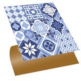 Tink Kendinden Yapışkanlı Fayans Çıkartması, Zemin Duvar Kaplama, Yapışkanlı Fayans Kaplama PVC Karo Yeni Mavilim Desenli 30x30 cm (4 Adet / 0,36 m²)