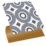 Tink Kendinden Yapışkanlı Fayans Kaplama, Fayans Çıkartması, Duvar Zemin Kaplama Geometrik 06 Desenli PVC Karo 30x30 cm (4 Adet / 0,36 m²)