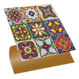 Tink Kendinden Yapışkanlı Fayans Kaplama, Fayans Çıkartması, Duvar Zemin Kaplama Karnaval Karo Desenli Pvc Karo 30x30 Cm