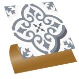 Tink Kendinden Yapışkanlı Fayans Kaplama, Fayans Çıkartması, Zemin Duvar Karosu Geometrik 09 Desenli PVC Karo 30x30 cm (11 Adet / 1 m²)