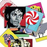 Tink Kendinden Yapışkanlı Fayans Kaplama, Fayans Çıkartması, Zemin Duvar Karosu, Popart 2 Desenli PVC Karo 10x10 cm (20 Adet / 0,20 m²)