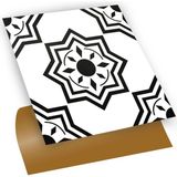 Tink Kendinden Yapışkanlı Fayans Siyah Selçuklu Yıldızı Desenli Pvc Karo 30X30 cm (33 Adet) 3 M² - 30 x 30 - Çok Renkli