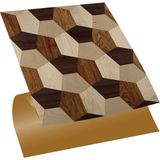 Tink Kendinden Yapışkanlı Geometrik Ahşap Desenli Pvc Karo 30X30 cm (33 Adet) 3 M2
