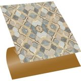 Tink Kendinden Yapışkanlı Gold Çiçek Desenli 30x30 cm 11 Adet 1 m2 PVC Karo