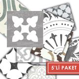 Tink Kendinden Yapışkanlı Ingiliz Desenli Pvc Karo 10X10 cm 5’li Paket