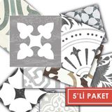 Tink Kendinden Yapışkanlı Ingiliz Desenli Pvc Karo 15X15 cm 5’li Paket