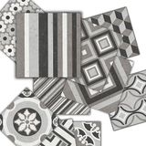 Tink Kendinden Yapışkanlı Karma Fas 3 Desenli Pvc Karo, Yapışkanlı Fayans Kaplama, Fayans Çıkartması, Zemin Duvar Karosu 10x10 cm (20 Adet/0,20 m2)