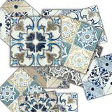 Tink Kendinden Yapışkanlı Karma Fas 4 Desenli Pvc Karo, Yapışkanlı Fayans Kaplama, Fayans Çıkartması, Zemin Duvar Karosu 15x15 cm (10 Adet/0,225 m2)