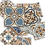 Tink Kendinden Yapışkanlı Karma Fas Desenli Pvc Karo, Yapışkanlı Fayans Kaplama, Fayans Çıkartması, Zemin Duvar Karosu 20x20 cm (6 Adet/0,24 m2)