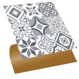 Tink Kendinden Yapışkanlı Karma Geometrik 019 Desenli PVC Karo, Yapışkanlı Fayans Kaplama, Fayans Çıkartması, Zemin Duvar Karosu 30x30 cm (11 Adet / 1 m²)