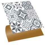 Tink Kendinden Yapışkanlı Karma Geometrik 019 Desenli PVC Karo, Yapışkanlı Fayans Kaplama, Fayans Çıkartması, Zemin Duvar Karosu 30x30 cm (4 Adet / 0,36 m²)