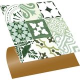 Tink Kendinden Yapışkanlı Karma Yeşil Londra Desenli Pvc Karo 30X30 cm - 11 Adet ( 1 m2)