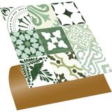 Tink Kendinden Yapışkanlı Karma Yeşil Londra Desenli Pvc Karo 30X30 cm (33 Adet) 3 M2