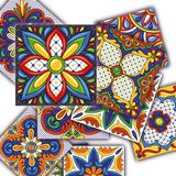 Tink Kendinden Yapışkanlı Karnaval Desenli Pvc Karo, Yapışkanlı Fayans Kaplama, Fayans Çıkartması, Zemin Duvar Karosu 10x10 cm (20 Adet/0,20 m2)