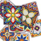 Tink Kendinden Yapışkanlı Karnaval Desenli Pvc Karo, Yapışkanlı Fayans Kaplama, Fayans Çıkartması, Zemin Duvar Karosu 20x20 cm (6 Adet/0,24 m2)