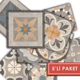Tink Kendinden Yapışkanlı Kayası Desenli Pvc Karo 10X10 cm 5’li Paket